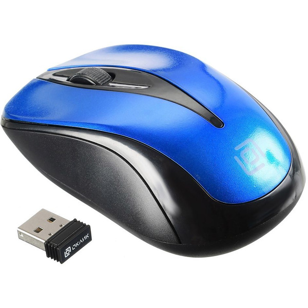 Мышь Oklick 675MW (черный/синий)