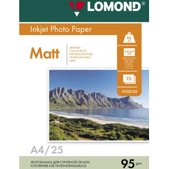 Фотобумага Lomond Матовая А4 95 г/кв.м. 25 листов (0102130)