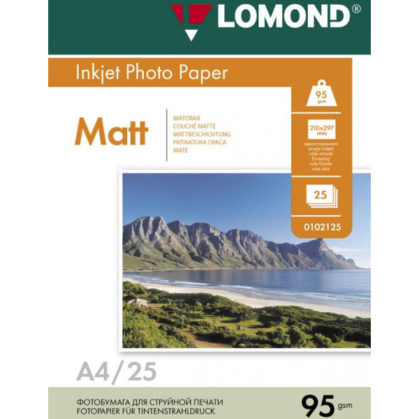 Фотобумага Lomond Матовая А4 95 г/кв.м. 25 листов (0102130)