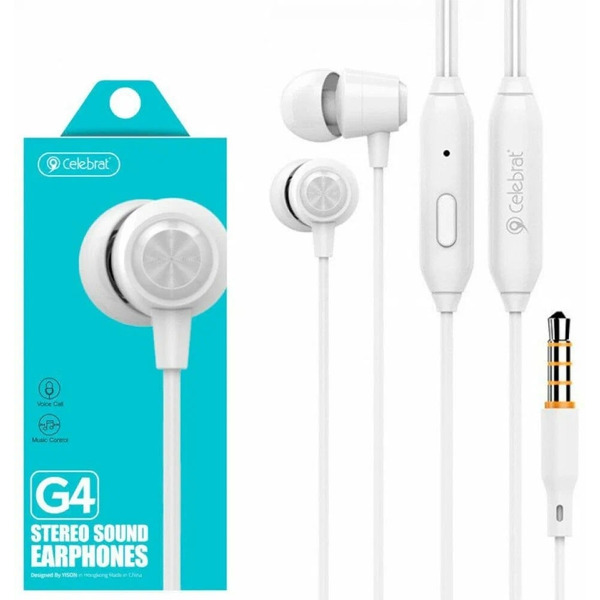 Наушники с микрофоном Celebrat G4 (белый)
