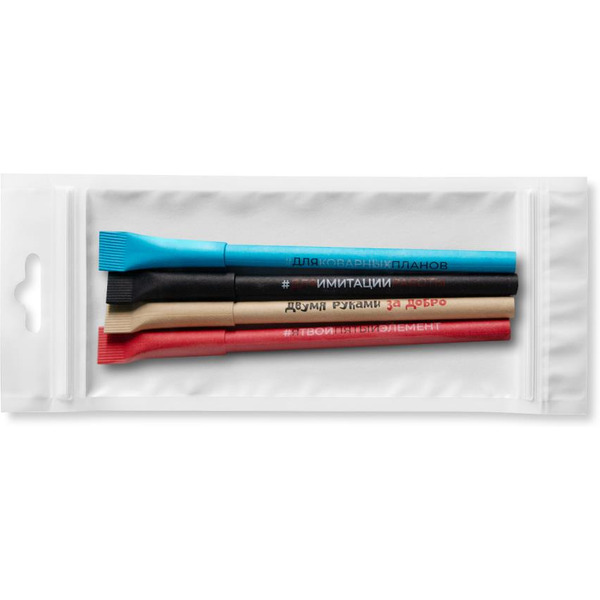 Набор бумажных ручек 5 ЭЛЕМЕНТ "Дай 5 Добру" Для Имитации Работы (4 шт)