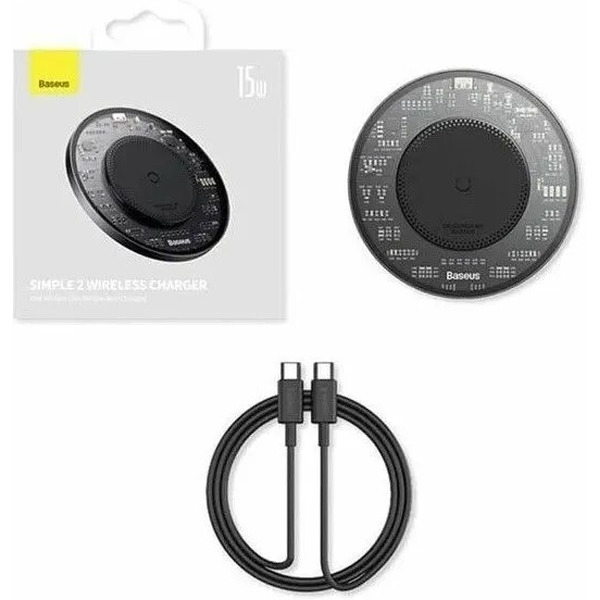 Беспроводное зарядное Baseus Simple 2 Wireless Charger 15W CCJJ050001 (черный)