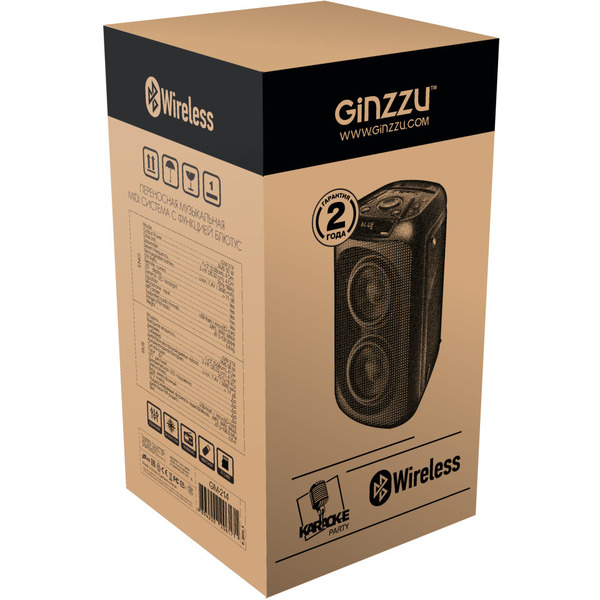 Колонка для вечеринок GINZZU GM-214