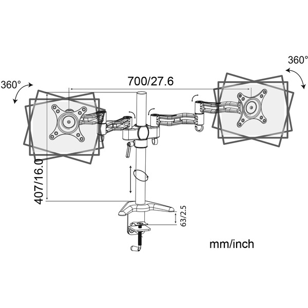 Кронштейн для мониторов Cactus CS-VM-D08-BK