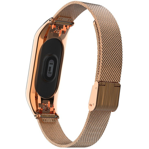Ремешок Bingo Stainless Grid для Xiaomi Mi Band 3/4 Розовое золото