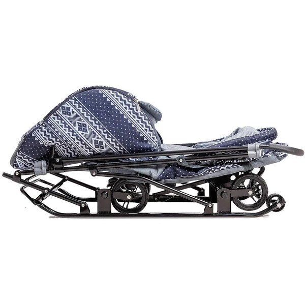 Санки-коляска GalaXy Снежинка Универсал 1 (черная Финляндия)