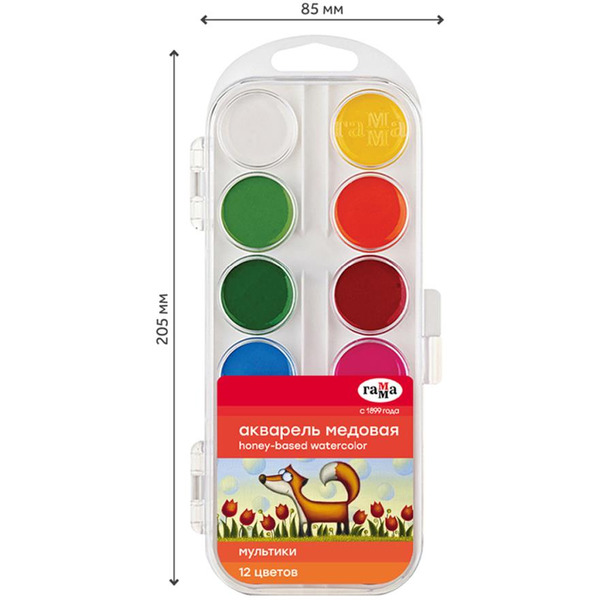 Акварельные краски Гамма Мультики 211046_12 (12 цв)