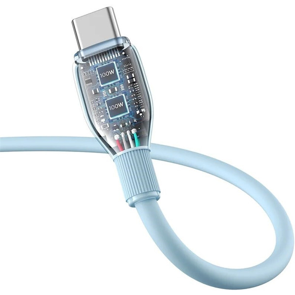 Кабель Baseus Pudding Series Fast Charging Cable 100W USB Type-C - USB Type-C (1.2 м, голубой)
