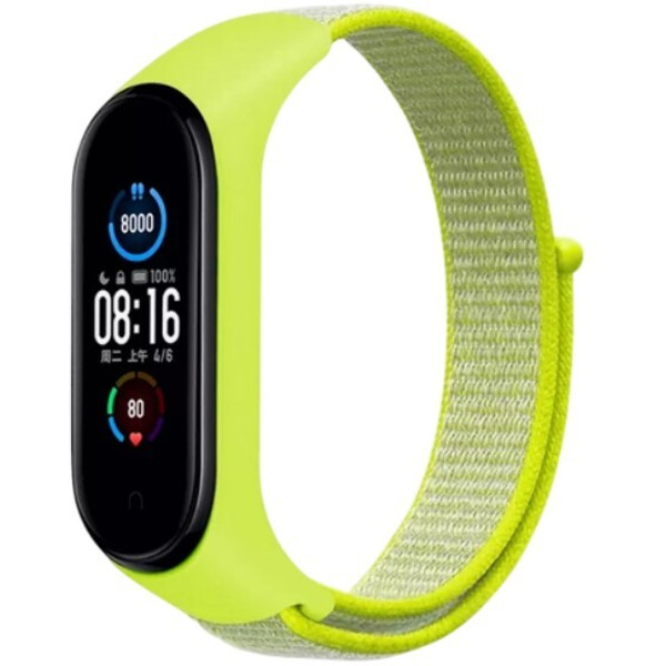 Ремешок Bingo Nylon для Xiaomi Mi Band 5/6/7 Зеленый