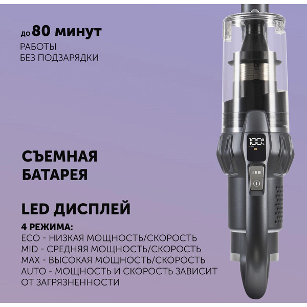 Пылесос портативный POLARIS PVCS 4070 WIFI IQ Home (Графитовый)