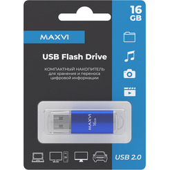 USB флеш-накопитель Maxvi MP 16GB 2.0 blue