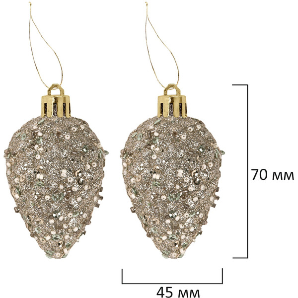 Шары елочные ЗОЛОТАЯ СКАЗКА Light Champagne Style 592592 (шампань)