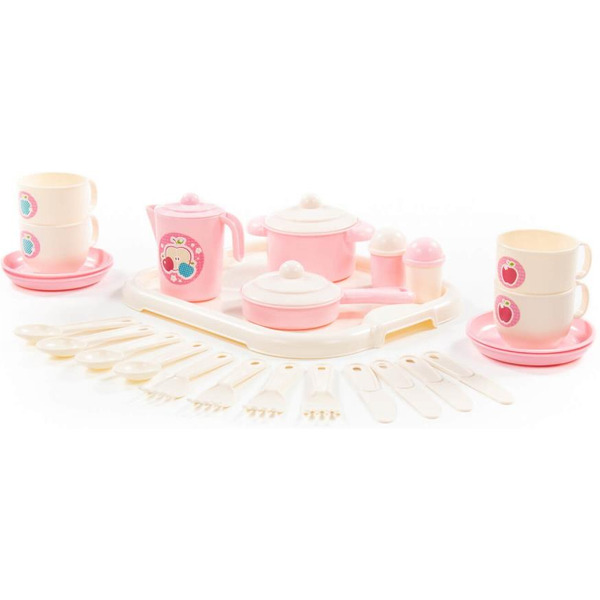 Набор игрушечной посуды Полесье Хозяюшка с подносом 80479 (на 4 персоны)
