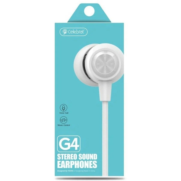 Наушники с микрофоном Celebrat G4 (белый)