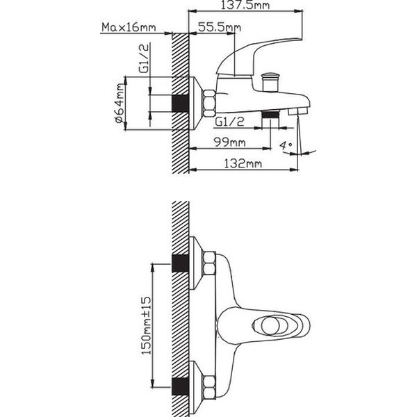 Смеситель Diadonna Д30-150