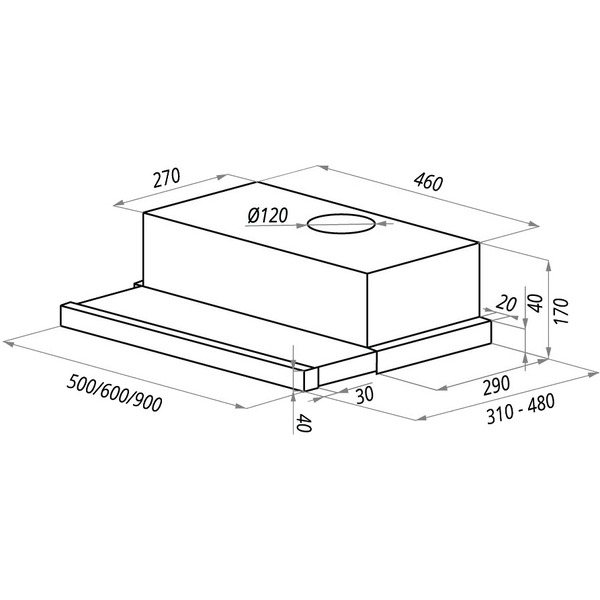 Вытяжка MAUNFELD VS (C) 50 Gl (белый)