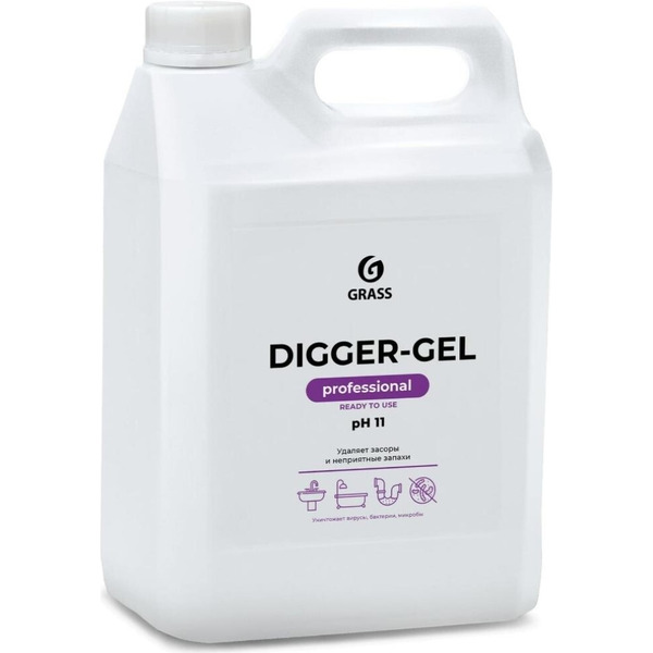 Средство для прочистки канализационных труб GRASS "DIGGER-GEL" 5.3кг (125206)