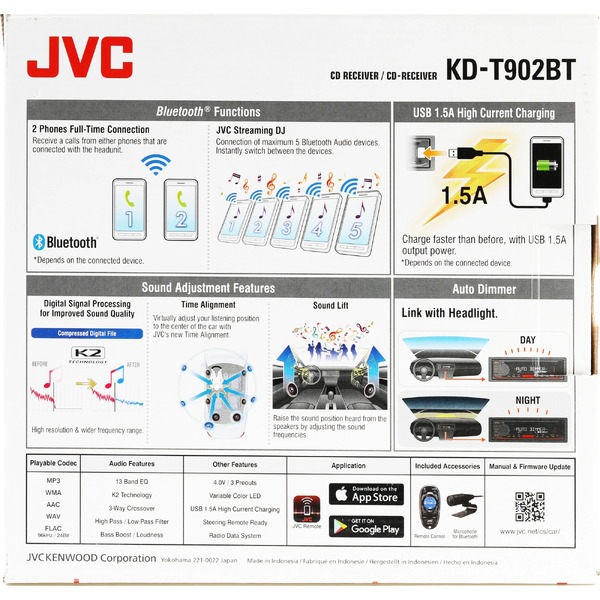 CD/USB-магнитола JVC KD-T902BT