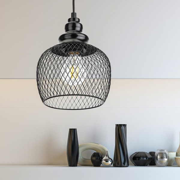 Светильник подвесной ЭРА PL8 BK Б0037455