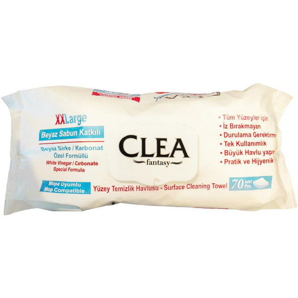 Влажные салфетки для очистки поверхностей CLEA FANTASY 70 шт (размер 2XL)
