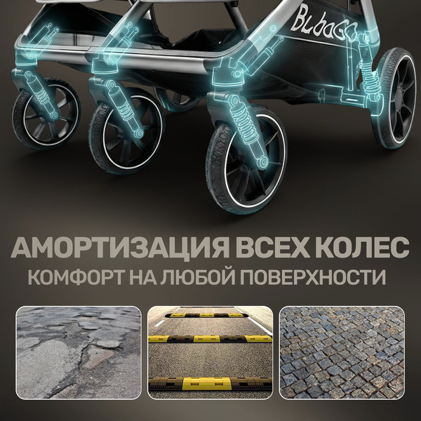 Прогулочная коляска Bubago Duo X BG 194-3 Biege