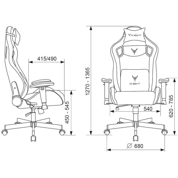 Кресло игровое Knight Outrider (1628891) черный/оранжевый
