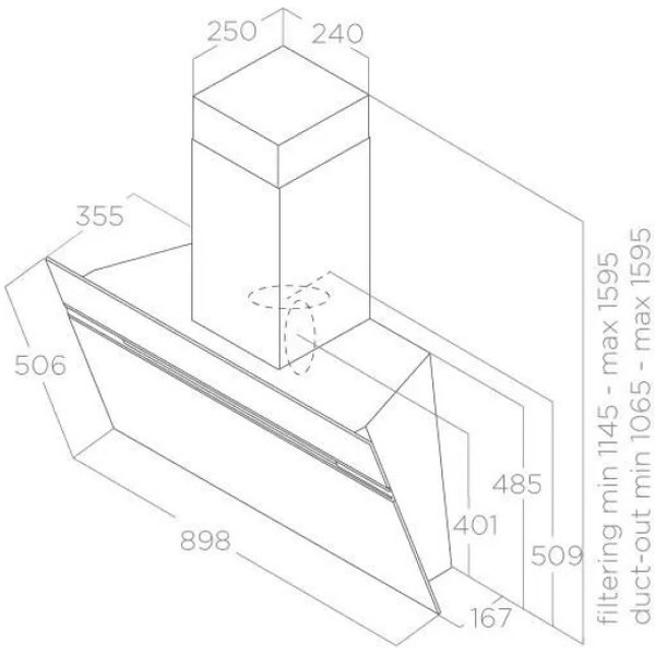 Кухонная вытяжка Elica Stripe BL/A/90/LX