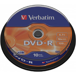 DVD-R диск Verbatim 4.7Gb 16x 43523 (10 шт.)