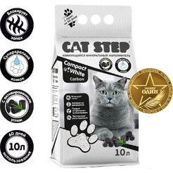 Наполнитель для туалета Cat Step Compact White Carbon 20313015 (10л/8.40кг)