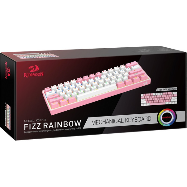 Клавиатура Redragon Fizz (розовый/белый) 70672
