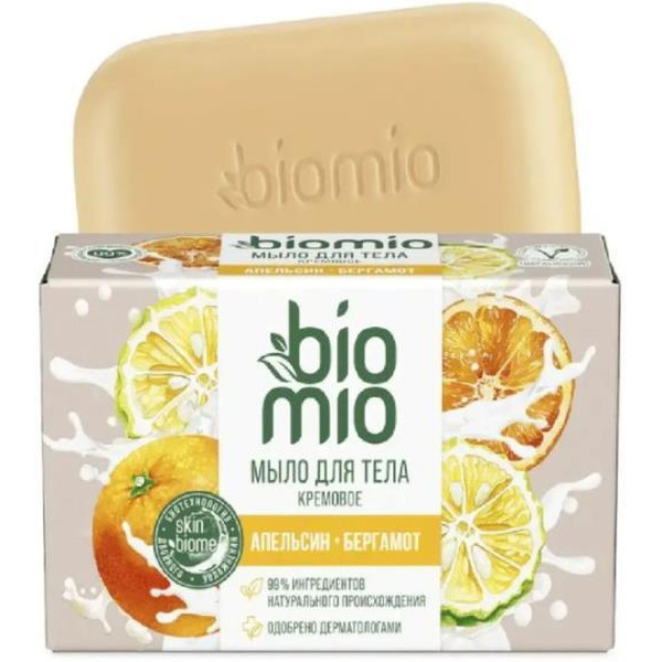 Кремовое мыло для тела BioMio с эфирными маслами апельсина и бергамота 140 г