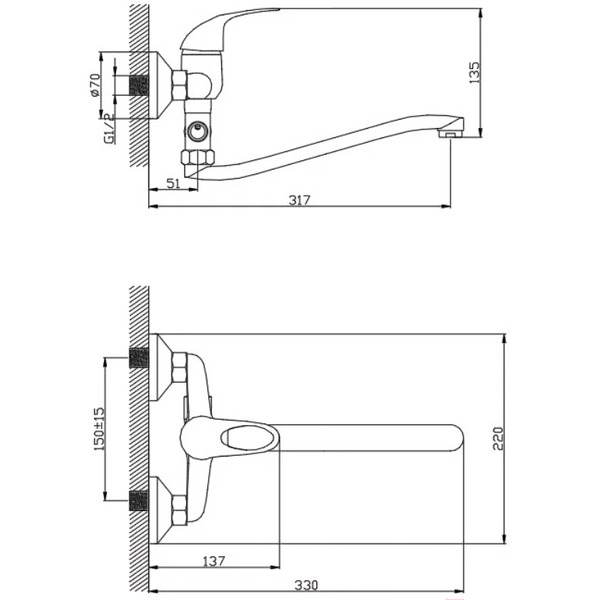 Смеситель Diadonna D21-150