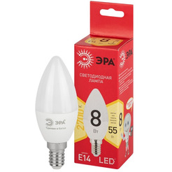 Лампочка ЭРА RED LINE LED B35-8W-827-E14 R