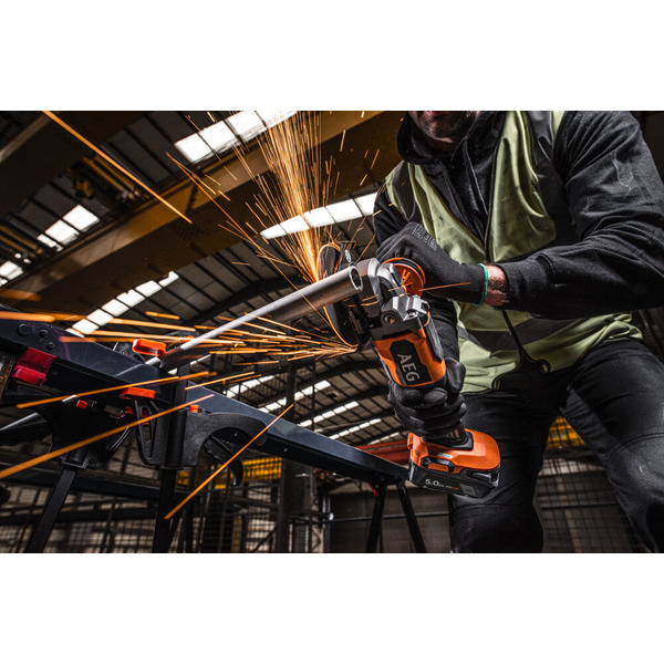 Углошлифмашина AEG Powertools BEWS 18-125BLPX2-502C (4935480858) с 2-мя АКБ