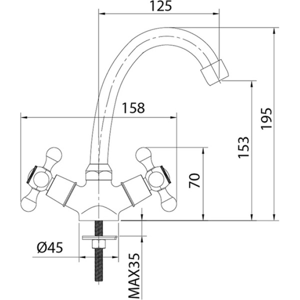 Смеситель Milardo Duplex DUPSB00M01
