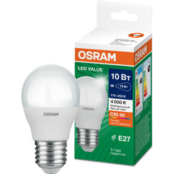 Светодиодная лампа OSRAM LVCLP75 10SW/840 230V E27 10X1