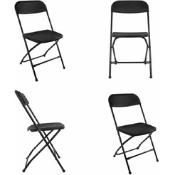 Стулья складные BRABIX Golf CF-002 (КОМПЛЕКТ 4 шт., черный каркас, пластик черный) 533030