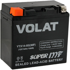 Мотоаккумулятор VOLAT YTX14-BS 14Ah (MF) L+