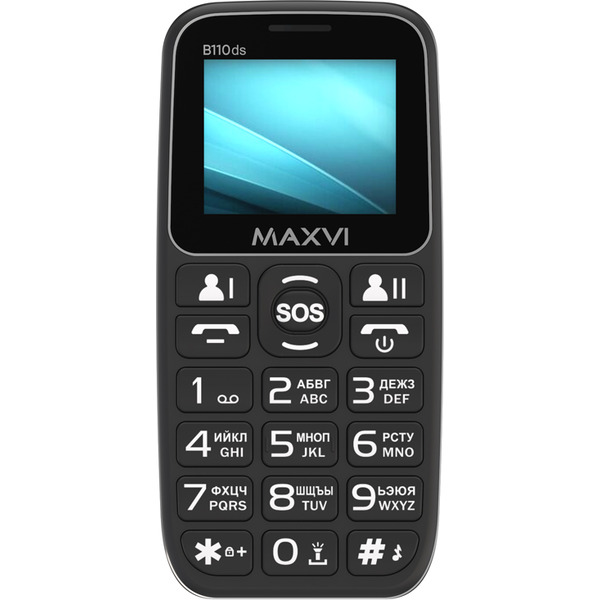 Мобильный телефон Maxvi B110ds +ЗУ WC-112 (черный)