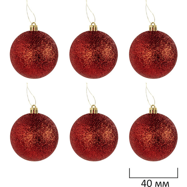 Шары елочные ЗОЛОТАЯ СКАЗКА Red&Snow Winter 592595 (красный, белый )