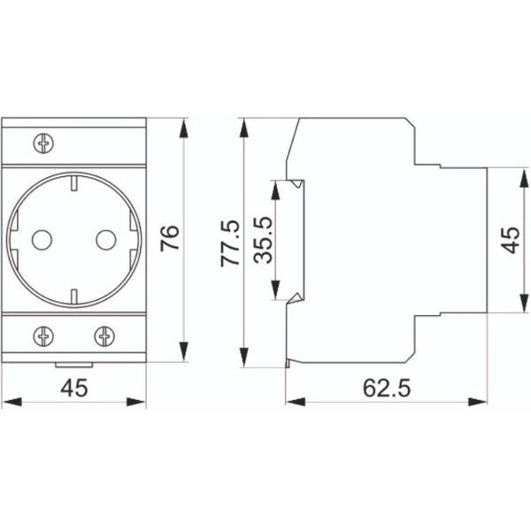 Розетка IEK РАр10-3-ОПс заземлением на DIN-рейку