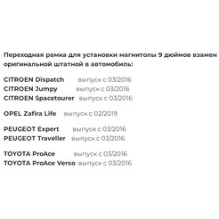 Рамка Incar RFR-FC249 (XTA CITROEN Spacetourer Jumpy 2016+, PEUGEOT Treveller 2016+)