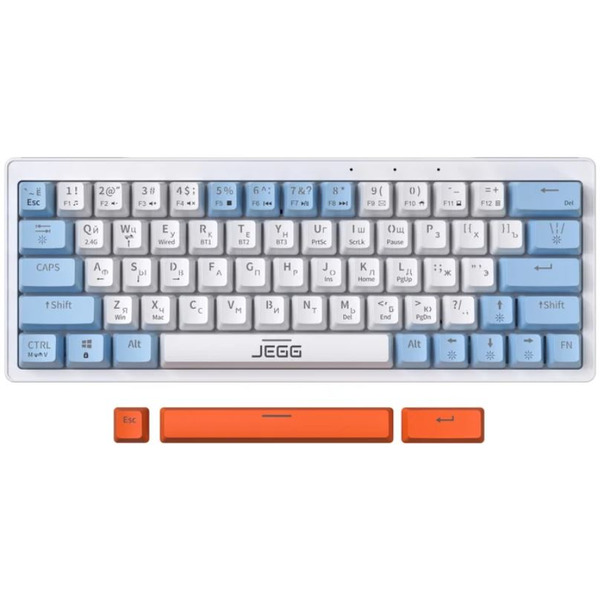 Клавиатура JEGG ZA63 Pro White Blue Orange (TNT Yellow)