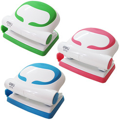 Дырокол Deli Vivid 0113 20 листов (белый/зеленый)