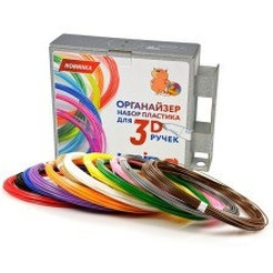 UNID Набор-органайзер с пластиком для 3D ручек: ABS12 (по 10м. 12 цветов в коробке)