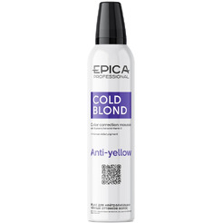 Мусс для нейтрализации тёплых оттенков волос EPICA Professional COLD BLOND 250 мл