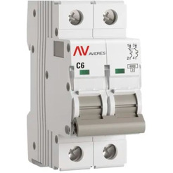 Выключатель автоматический EKF Averes AV-6 2P 6A (C) 6kA