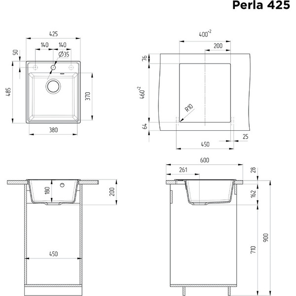 Кухонная мойка MAUNFELD Perla MFQS-425W (кремовый)