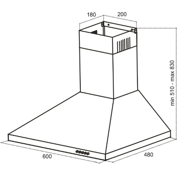 Вытяжка Germes Пирамида (60 см, нержавеющая сталь))