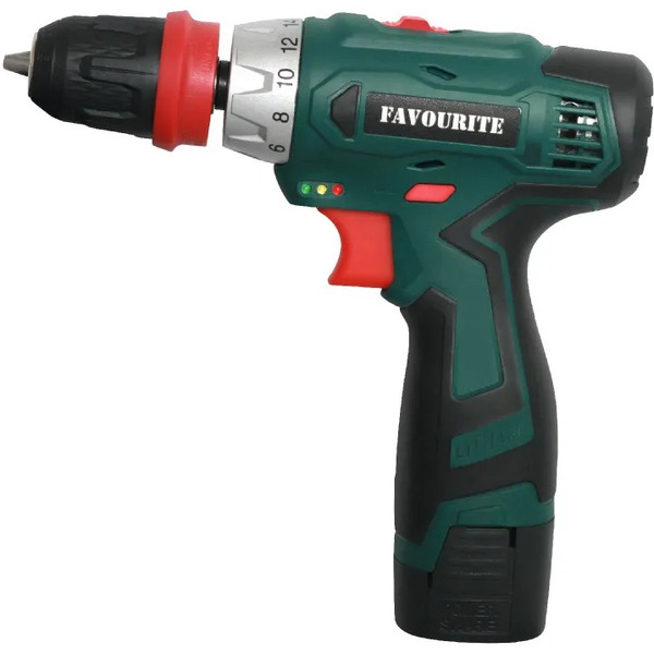 Дрель-шуруповерт Favourite DC-12MF с 2-мя АКБ, кейс